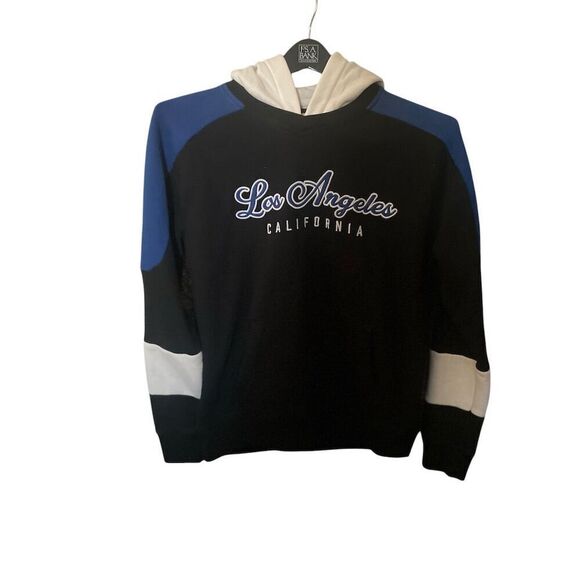 Los Angeles Unisex Bleu Hoodie Los Angeles California Script Pullover - Picture 8 of 9